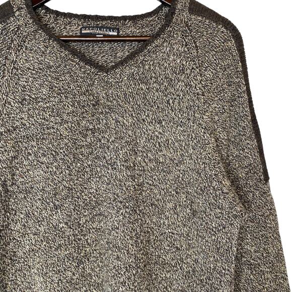 Napoliello Men’s Wool Blend Brown V Neck Sweater size Large - Picture 2 of 4